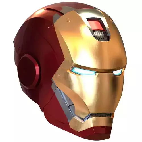 Iron man mk45 B helmet with inner details and motorization 3D print model