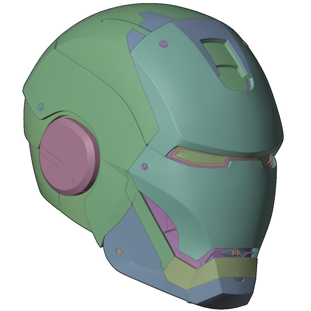 Iron man mk45 B helmet with inner details and motorization 3D print model_35