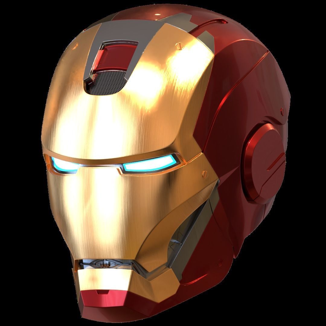 Iron man mk45 B helmet with inner details and motorization 3D print model_10