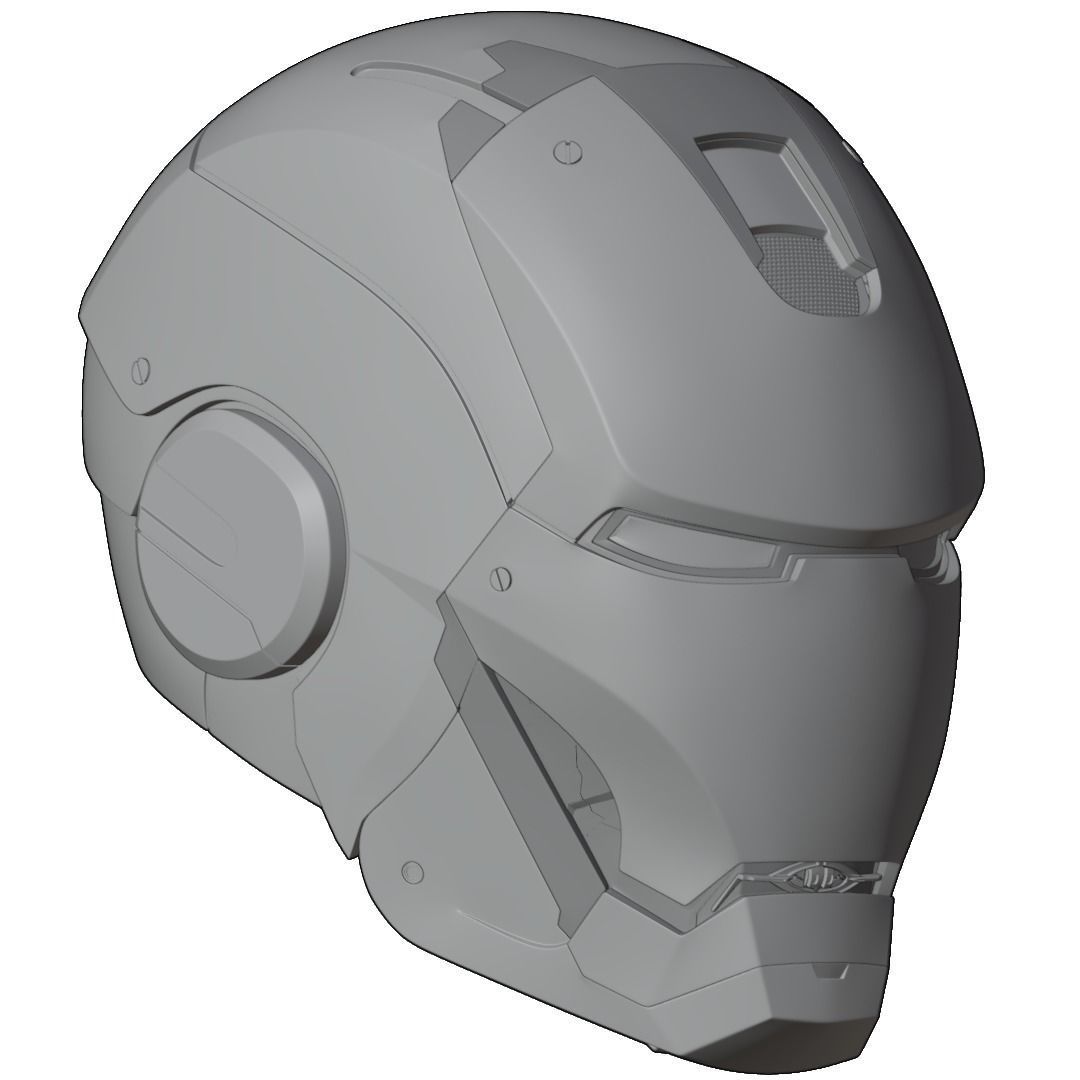 Iron man mk45 B helmet with inner details and motorization 3D print model_34