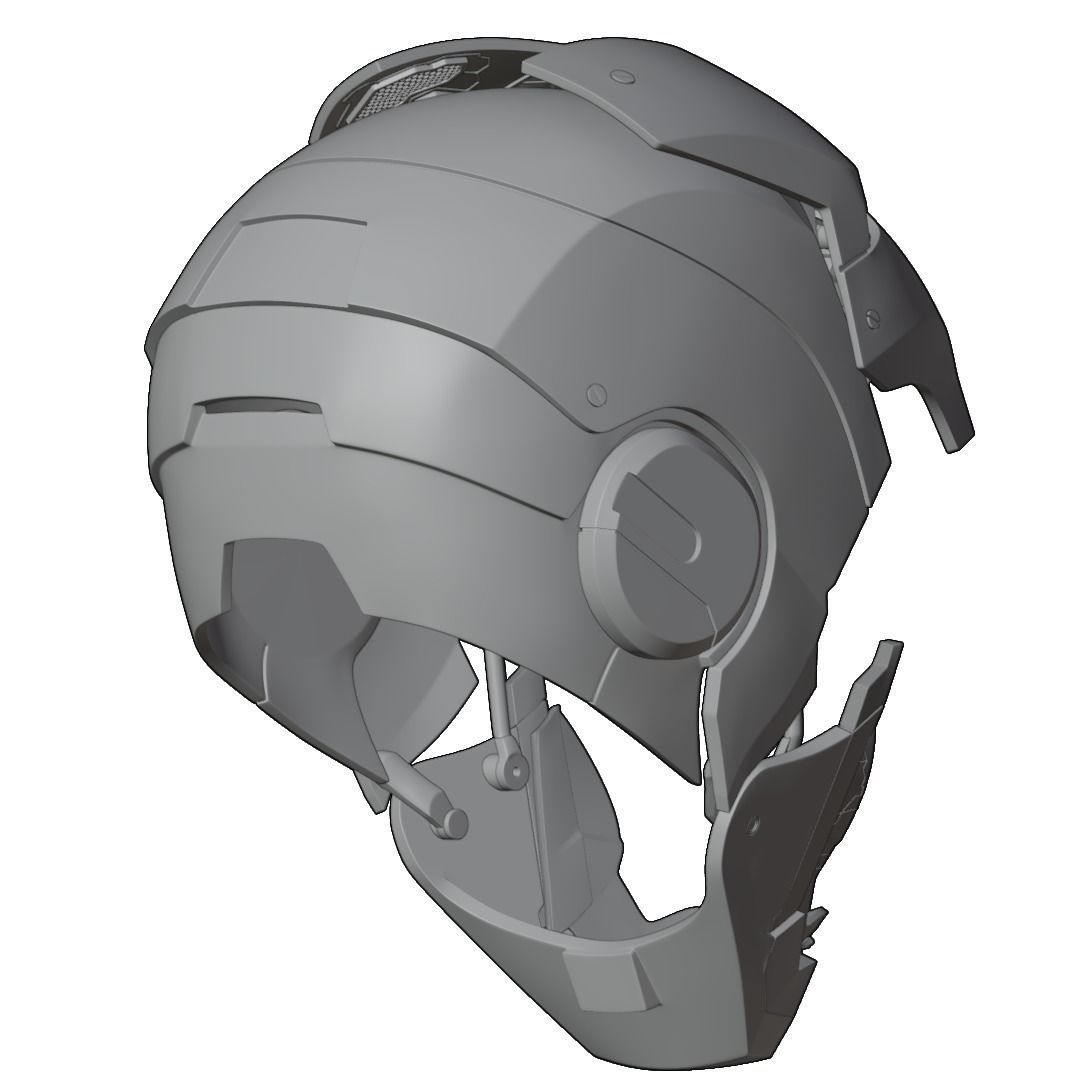 Iron man mk45 B helmet with inner details and motorization 3D print model_29
