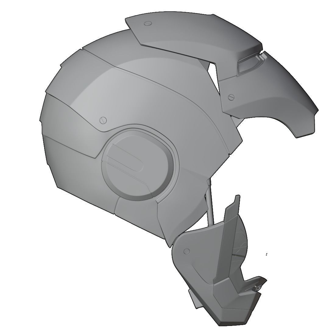 Iron man mk45 B helmet with inner details and motorization 3D print model_27