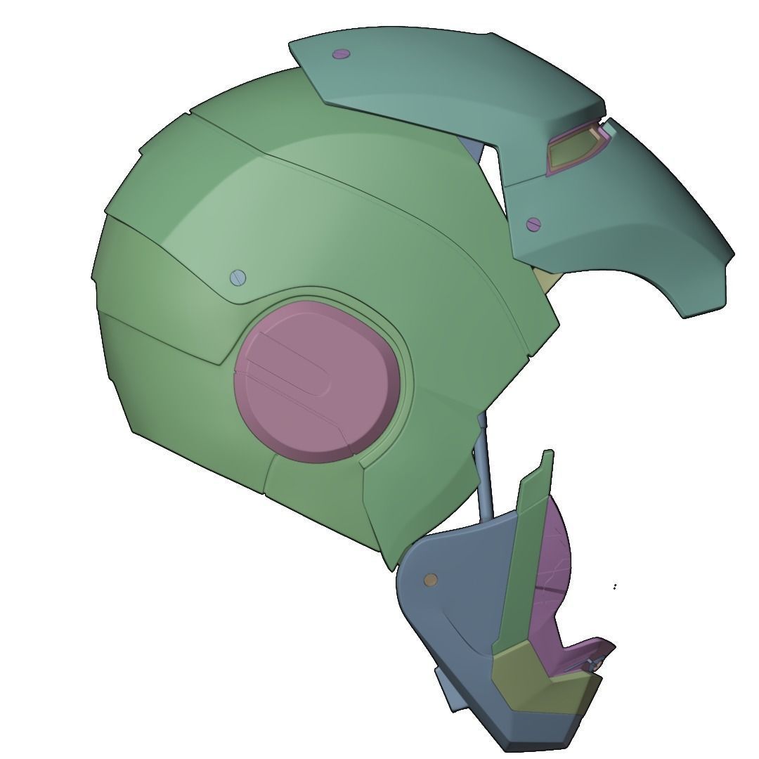 Iron man mk45 B helmet with inner details and motorization 3D print model_26