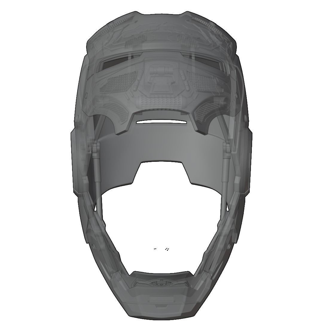 Iron man mk45 B helmet with inner details and motorization 3D print model_20