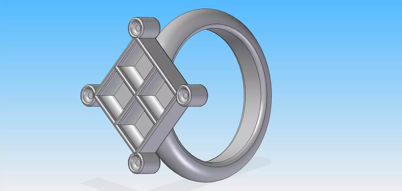 Medieval Diagonal Ring Free 3D print model