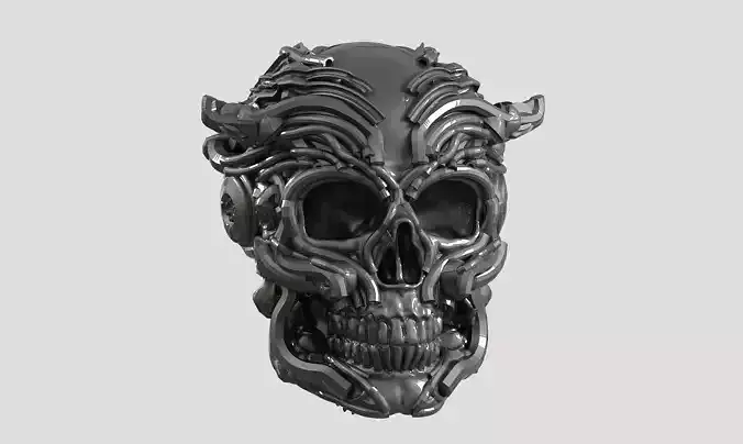 skull robot head a58 3D print model