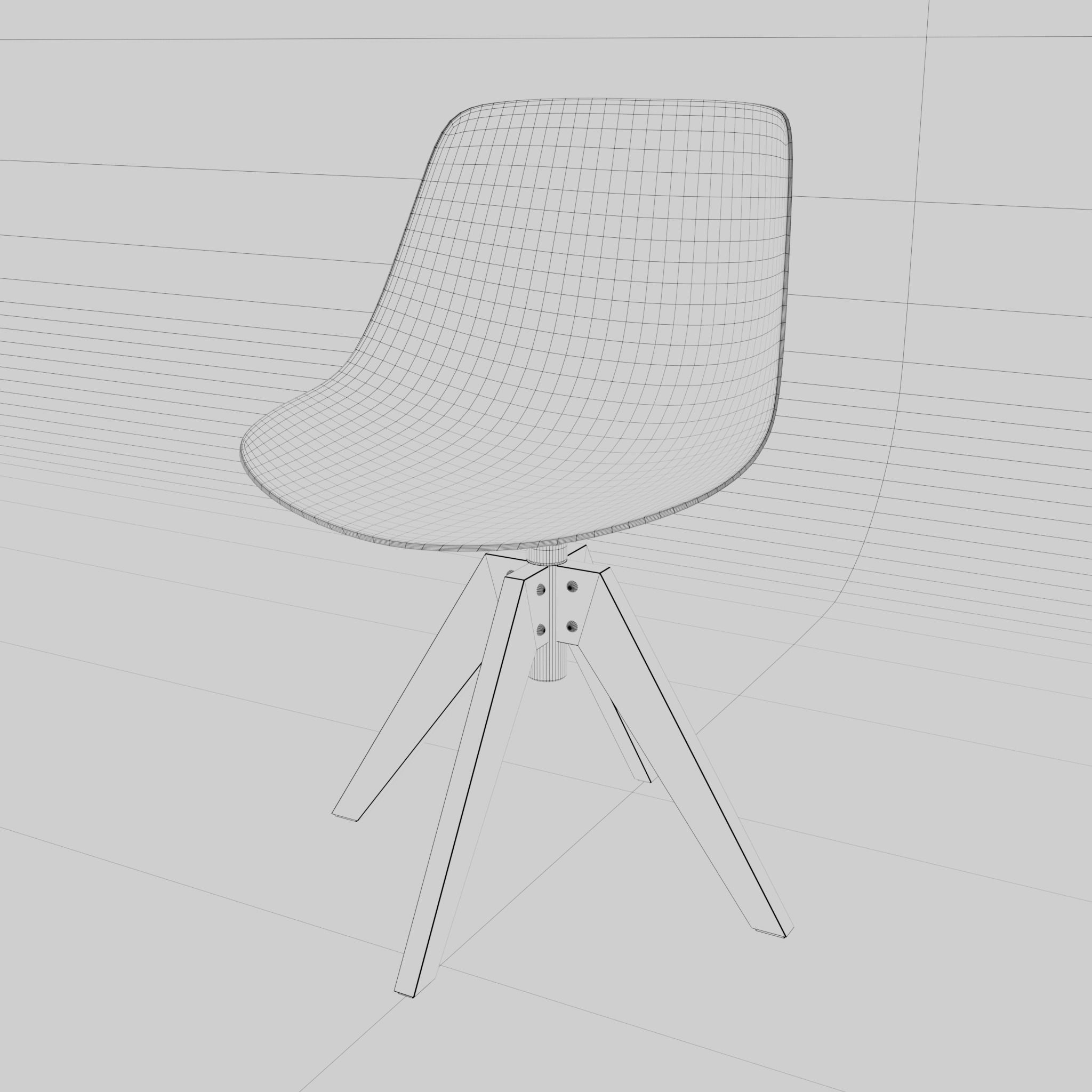 Design chair Low-poly 3D model_4