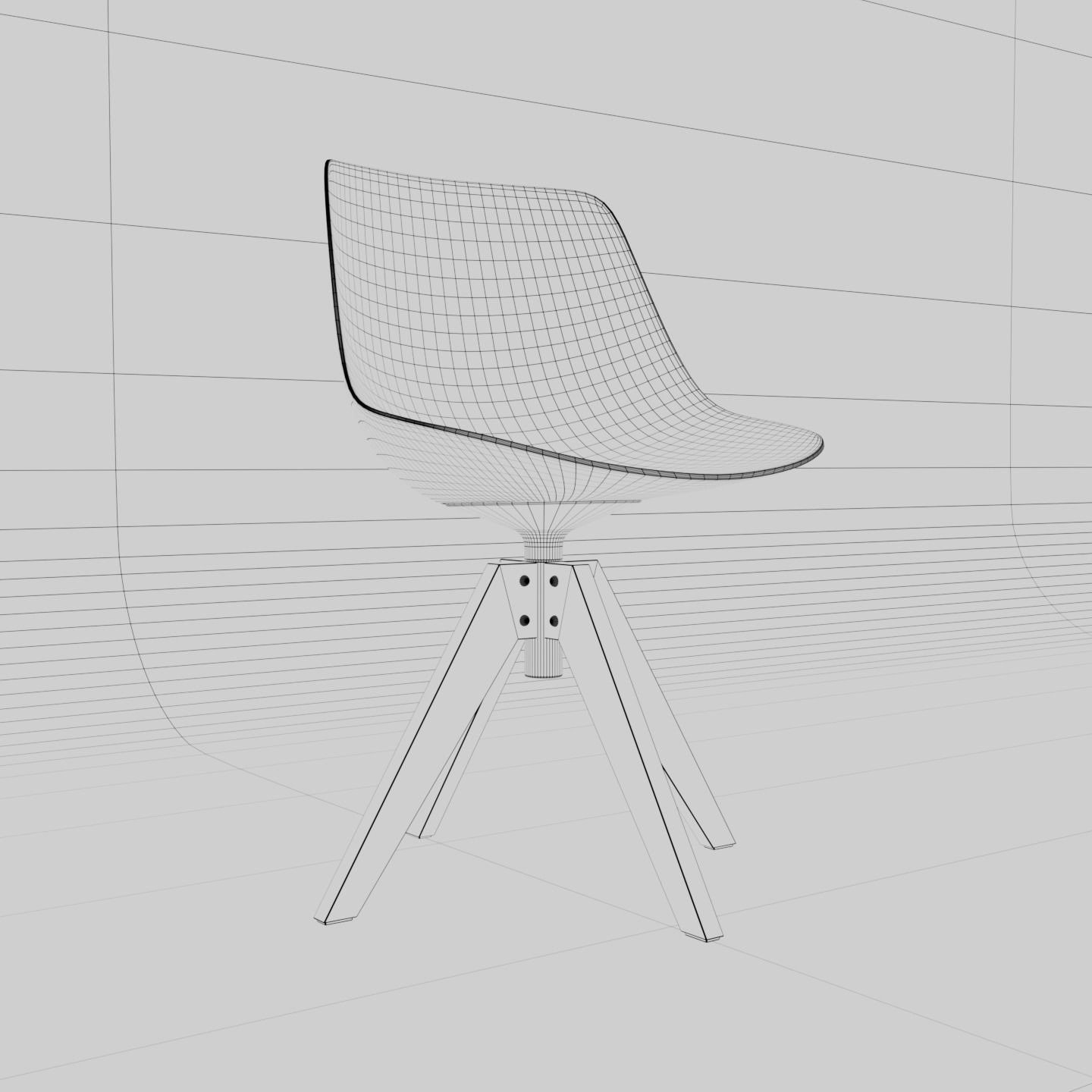 Design chair Low-poly 3D model_3