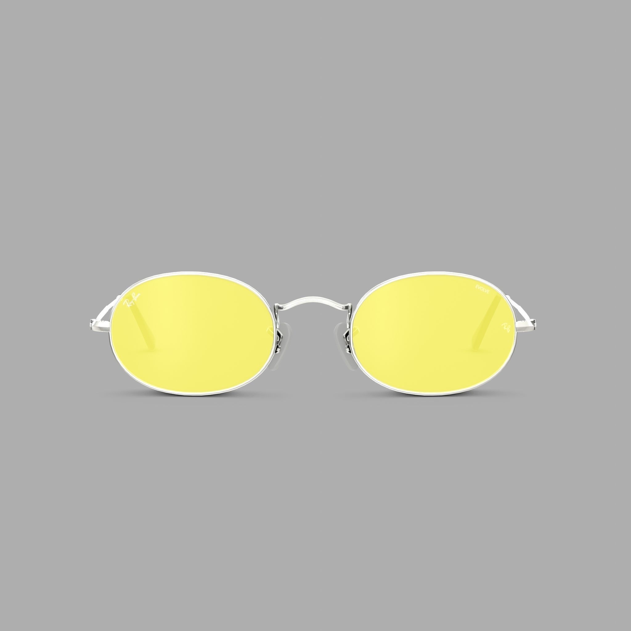 Ray-Ban Oval Solid Evolve - RB3547 Sunglasses Low-poly 3D model_2