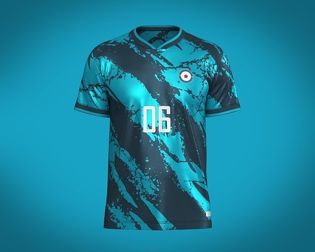 Soccer Dark Blue jersey Player-06 3D model