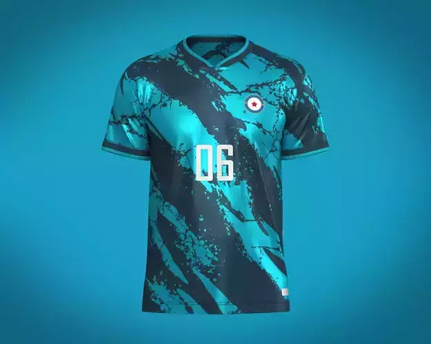 Soccer Dark Blue jersey Player-06