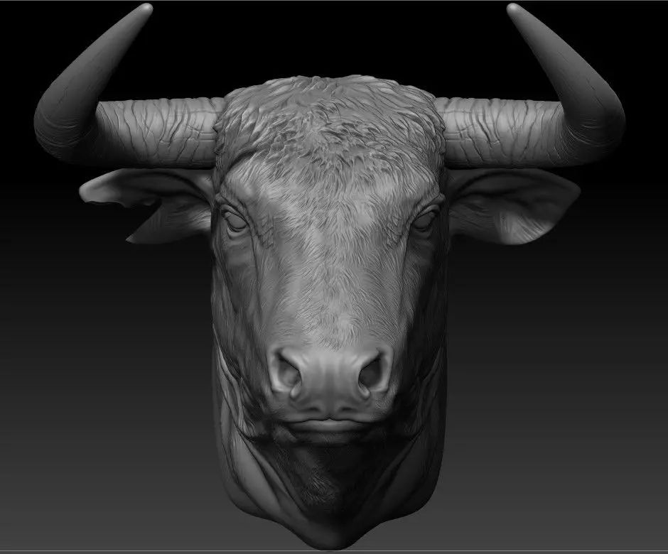 bulls bull head 3D print model