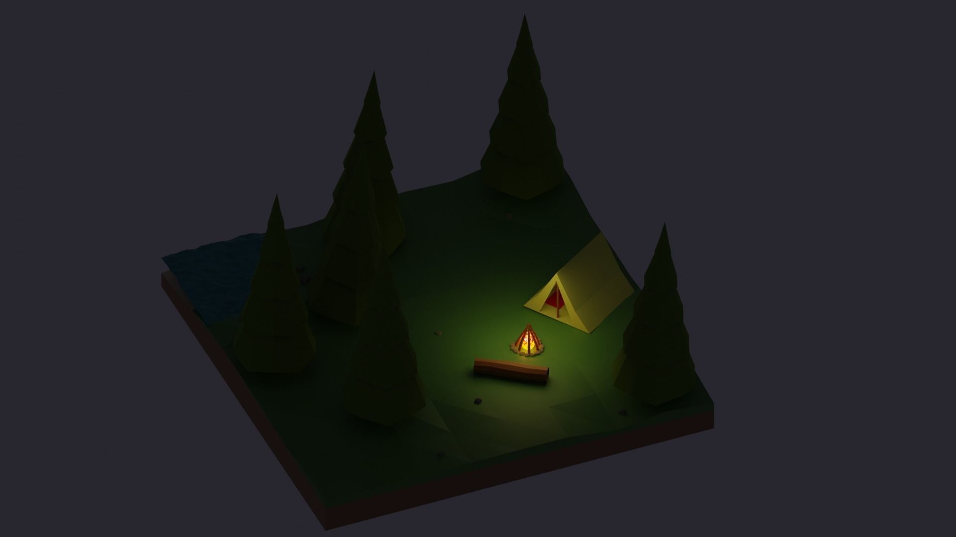 3D model Campfire Scene VR / AR / low-poly | CGTrader