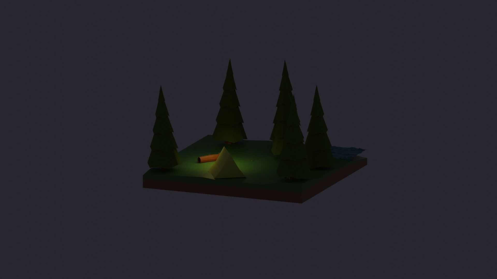 Campfire Scene Low-poly 3D model_4