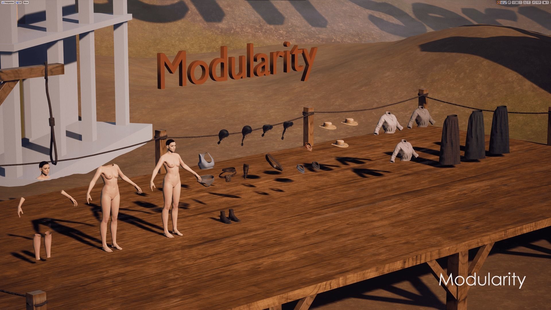 Cowboy Girl 1 Western Wild West Adventure Survival Character Low-poly 3D model_20