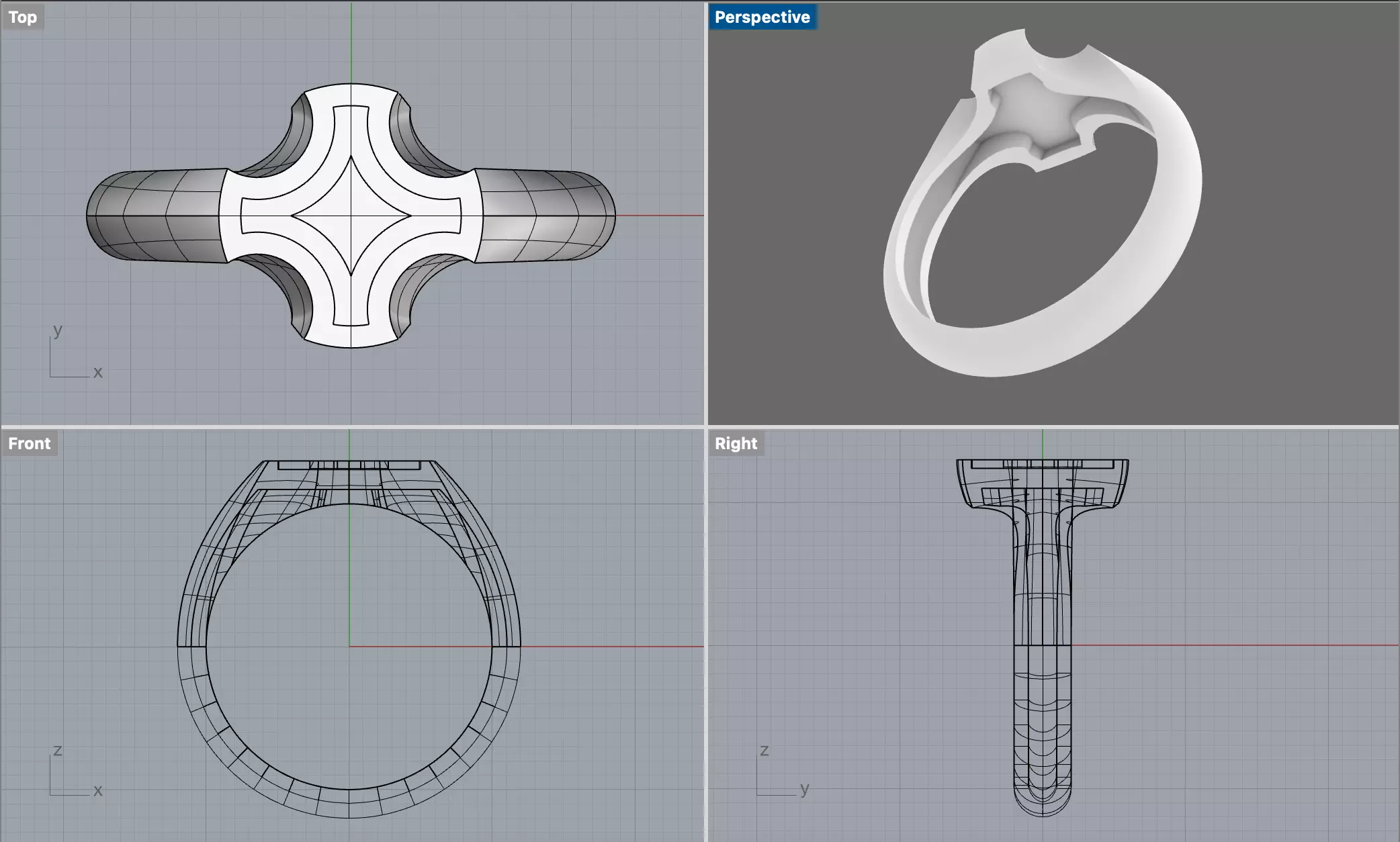 Cross ring 3D print model_0