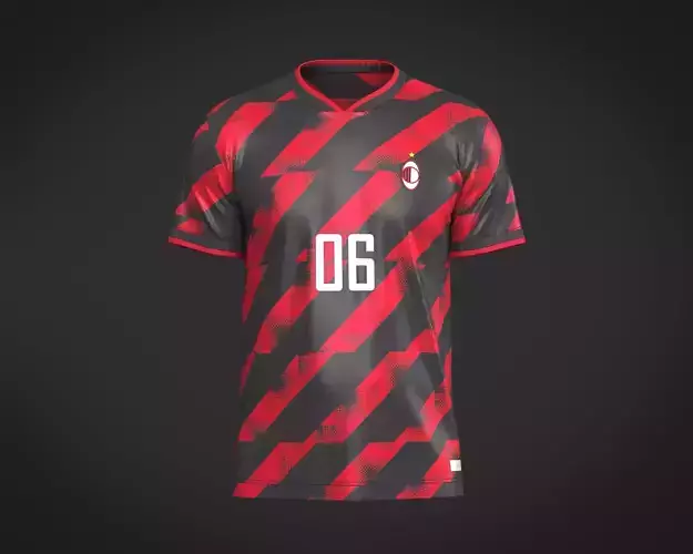 Soccer Red Stripe jersey Player-06