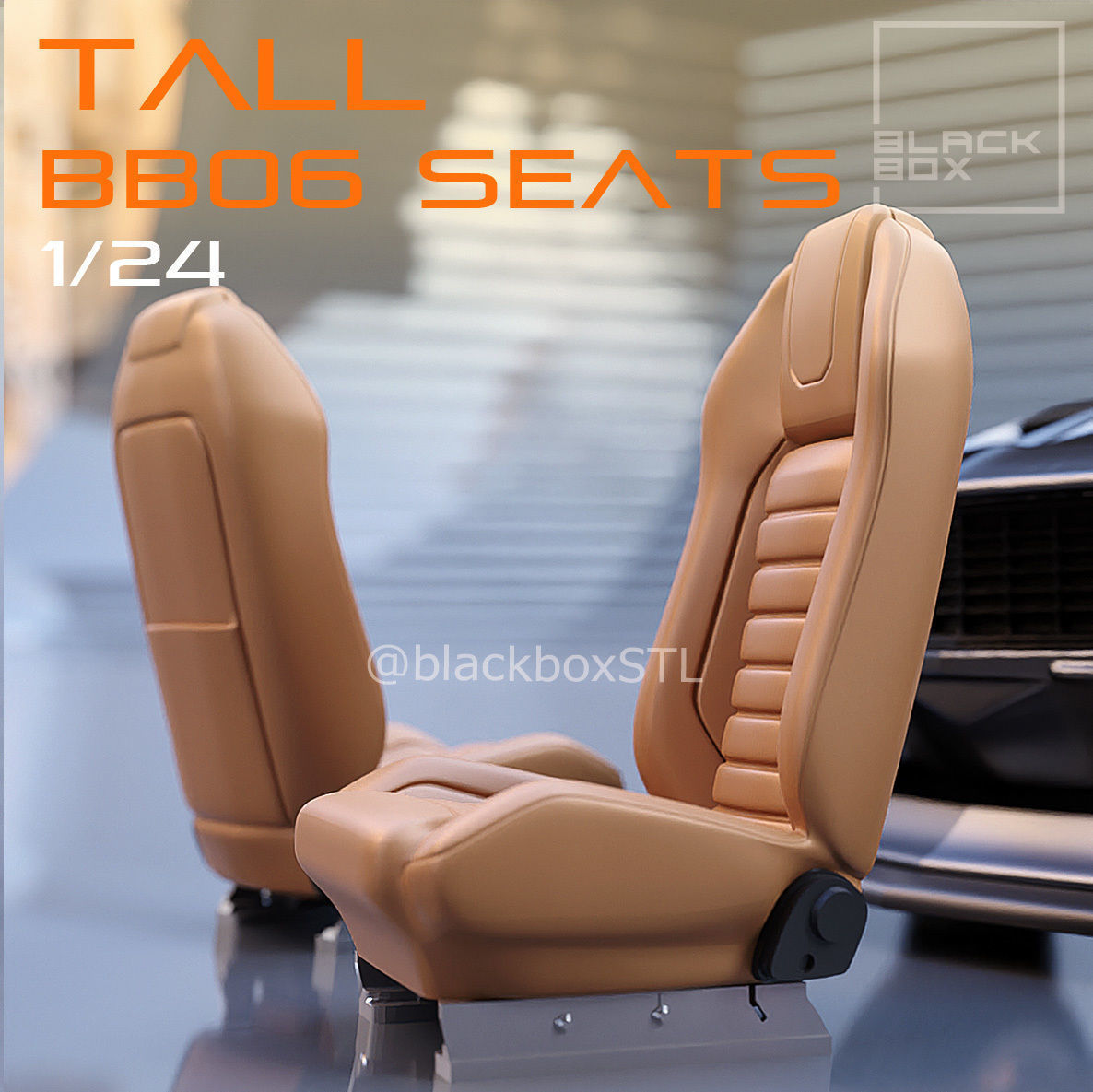 TALL Seat BB06 FOR DIECAST AND MODELKITS 1-24th 3D print model_2