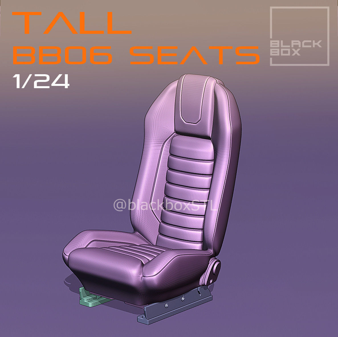 TALL Seat BB06 FOR DIECAST AND MODELKITS 1-24th 3D print model_4