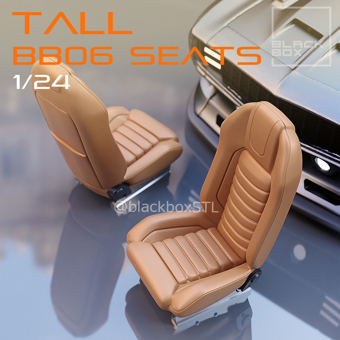 TALL Seat BB06 FOR DIECAST AND MODELKITS 1-24th 3D print model_3