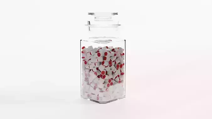 Glass Jar with Clove Rocks 3D model