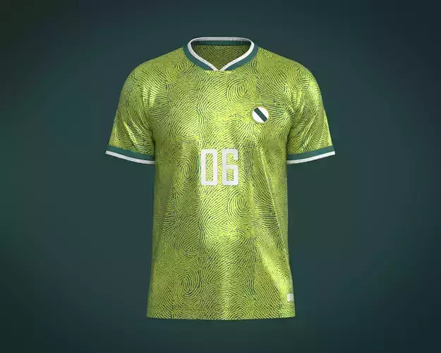 Soccer Green jersey Player-06