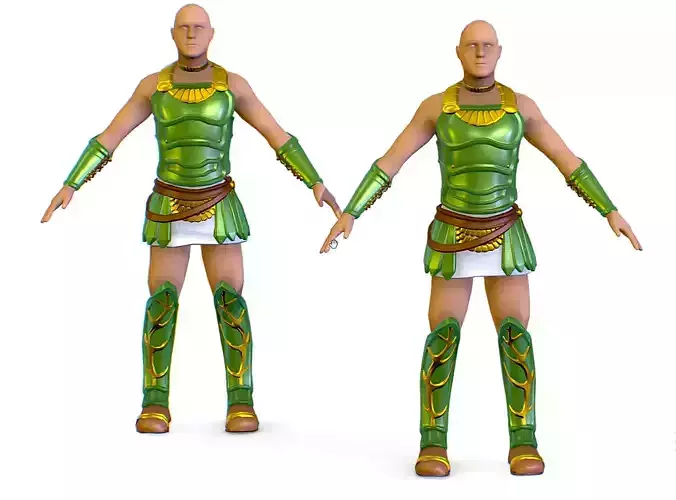 Subdivision 3D Men The Knight in Green Armore