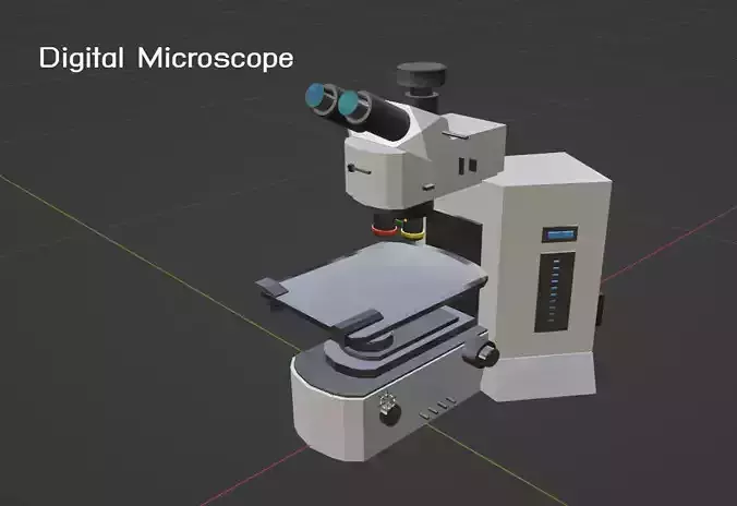 Digital Microscope for lab 3D Lowpoly scientific model