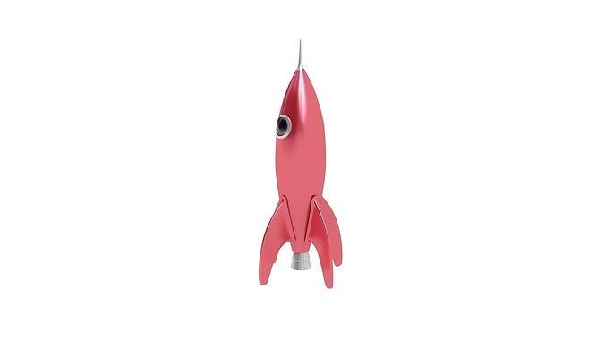 cartoon rocket Low-poly 3D model