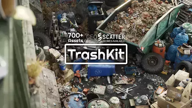 Trash Kit - 3D AssetKit Low-poly 3D model