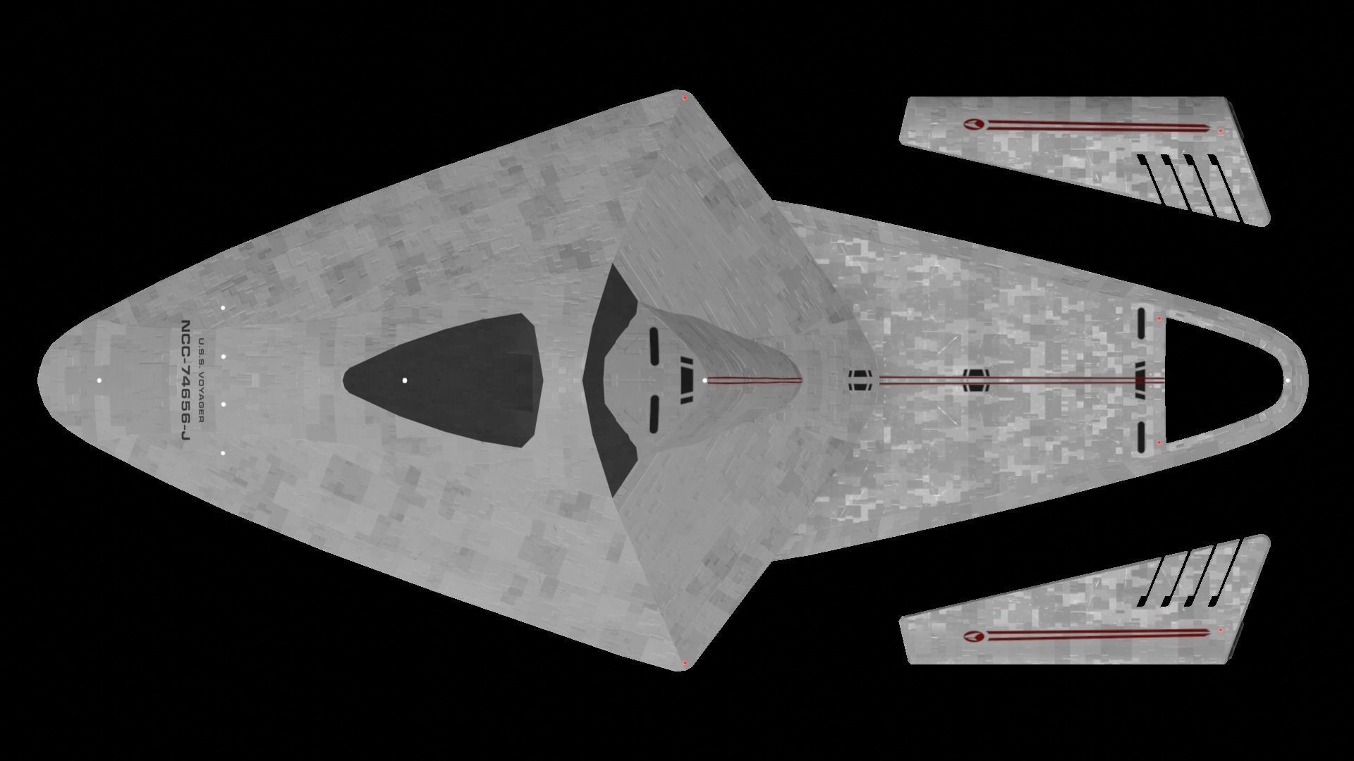 Star Trek Intrepid-Class Starship 32nd Century Low-poly 3D model_5