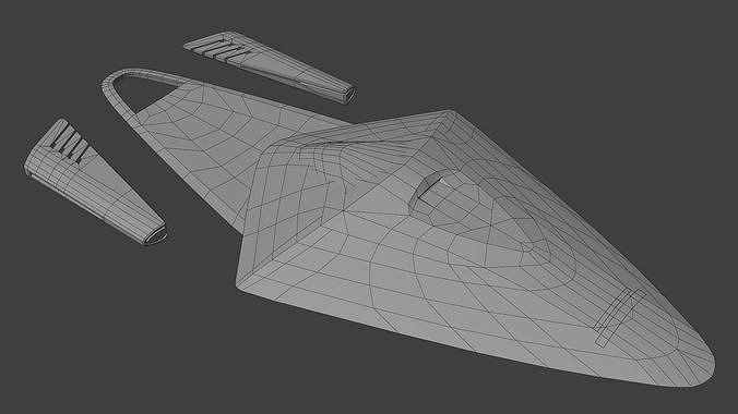 Star Trek Intrepid-Class Starship 32nd Century Low-poly 3D model