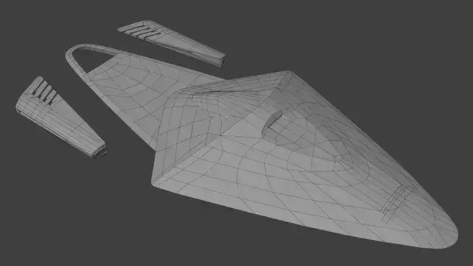 Star Trek Intrepid-Class Starship 32nd Century Low-poly 3D model