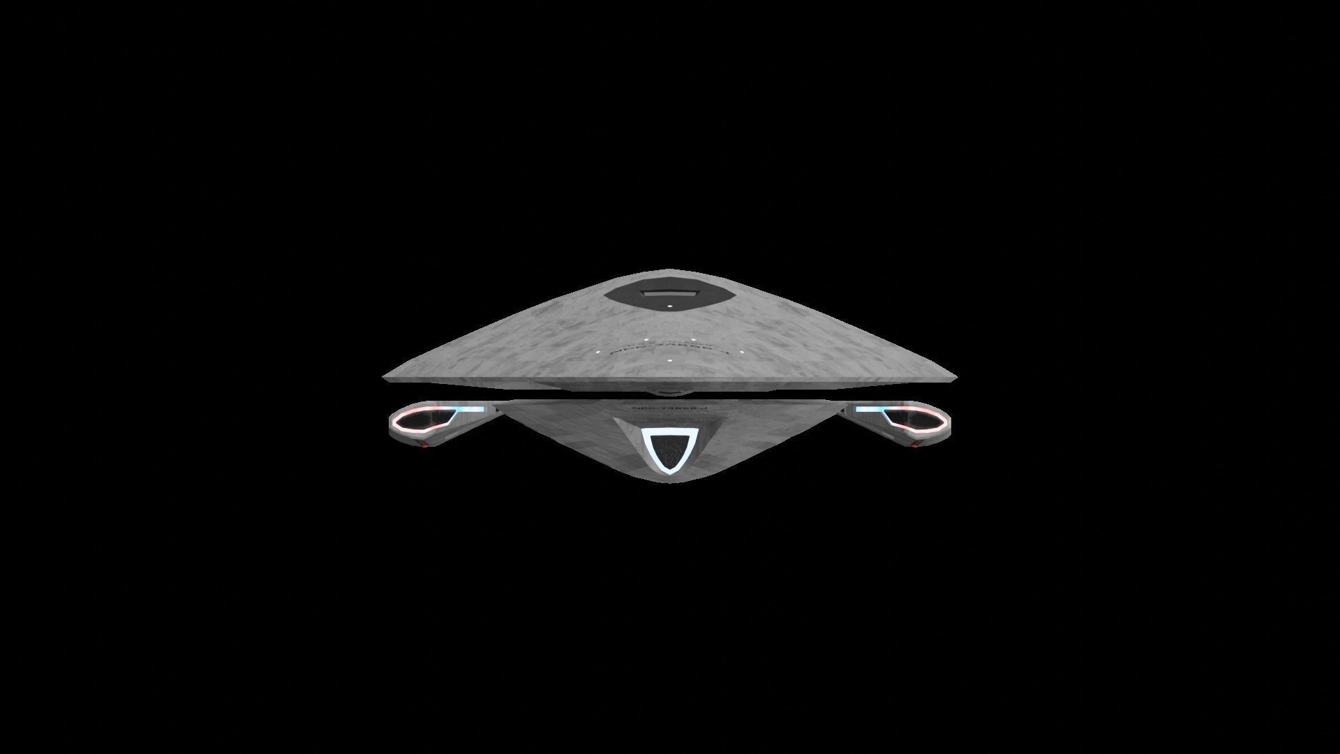 Star Trek Intrepid-Class Starship 32nd Century Low-poly 3D model_4