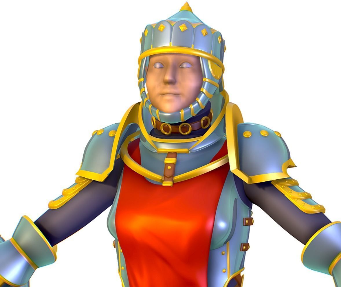 Subdivision 3D Women The Heavy Knight Low-poly 3D model_10