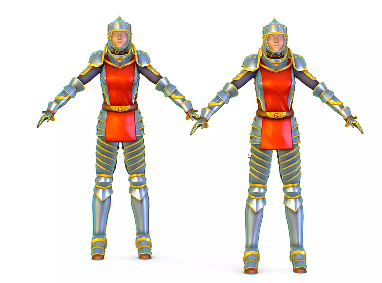Subdivision 3D Women The Heavy Knight Low-poly 3D model_0