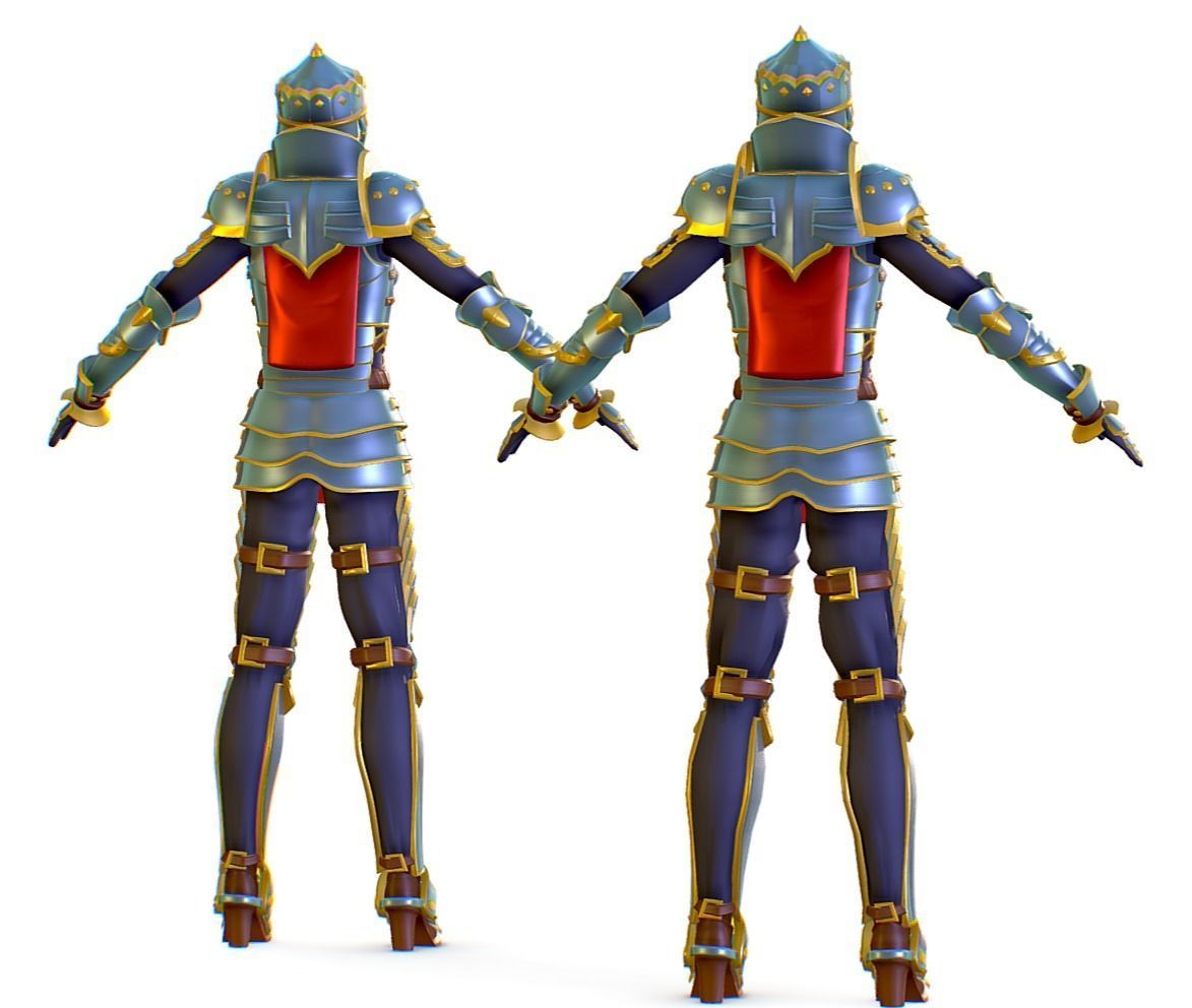 Subdivision 3D Women The Heavy Knight Low-poly 3D model_4