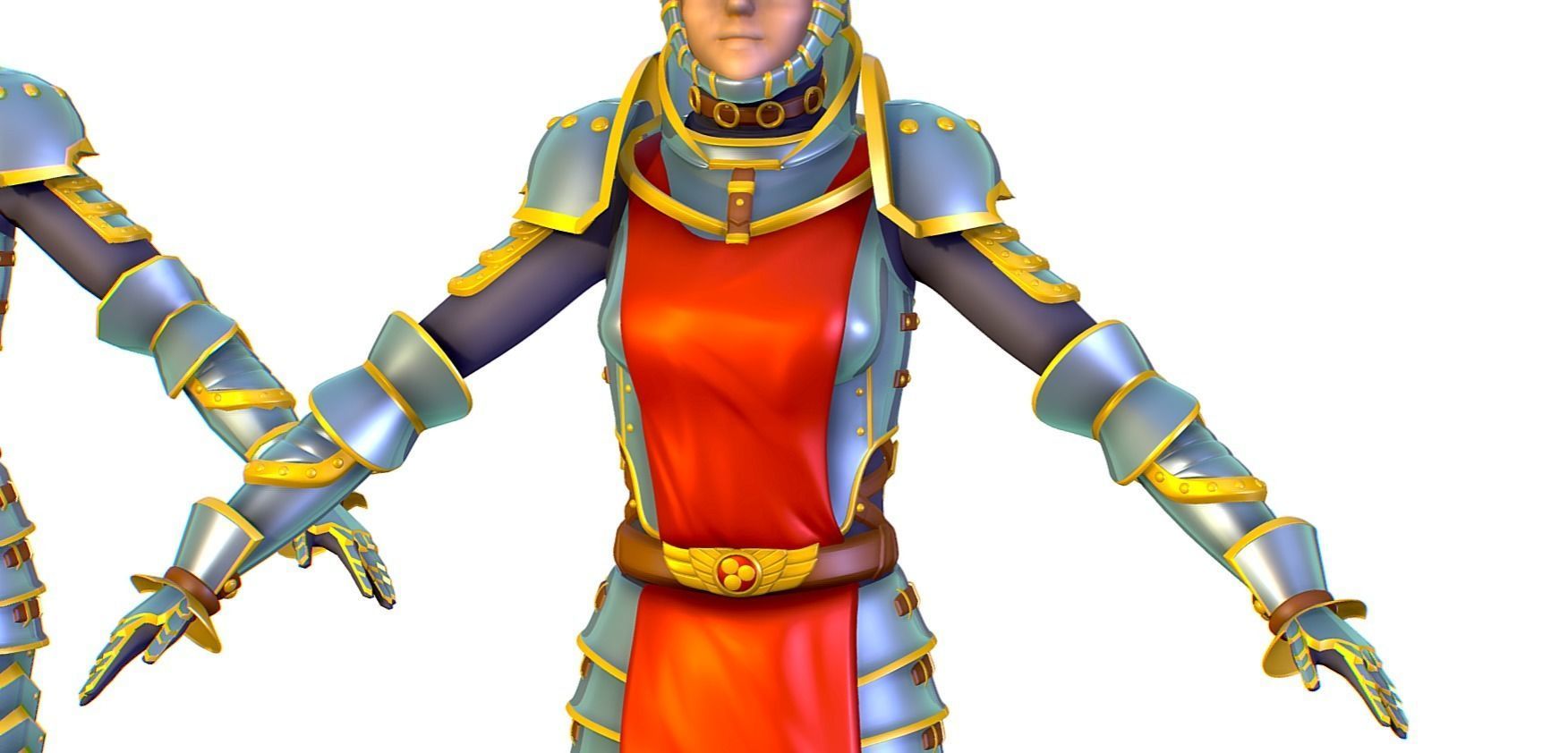 Subdivision 3D Women The Heavy Knight Low-poly 3D model_5