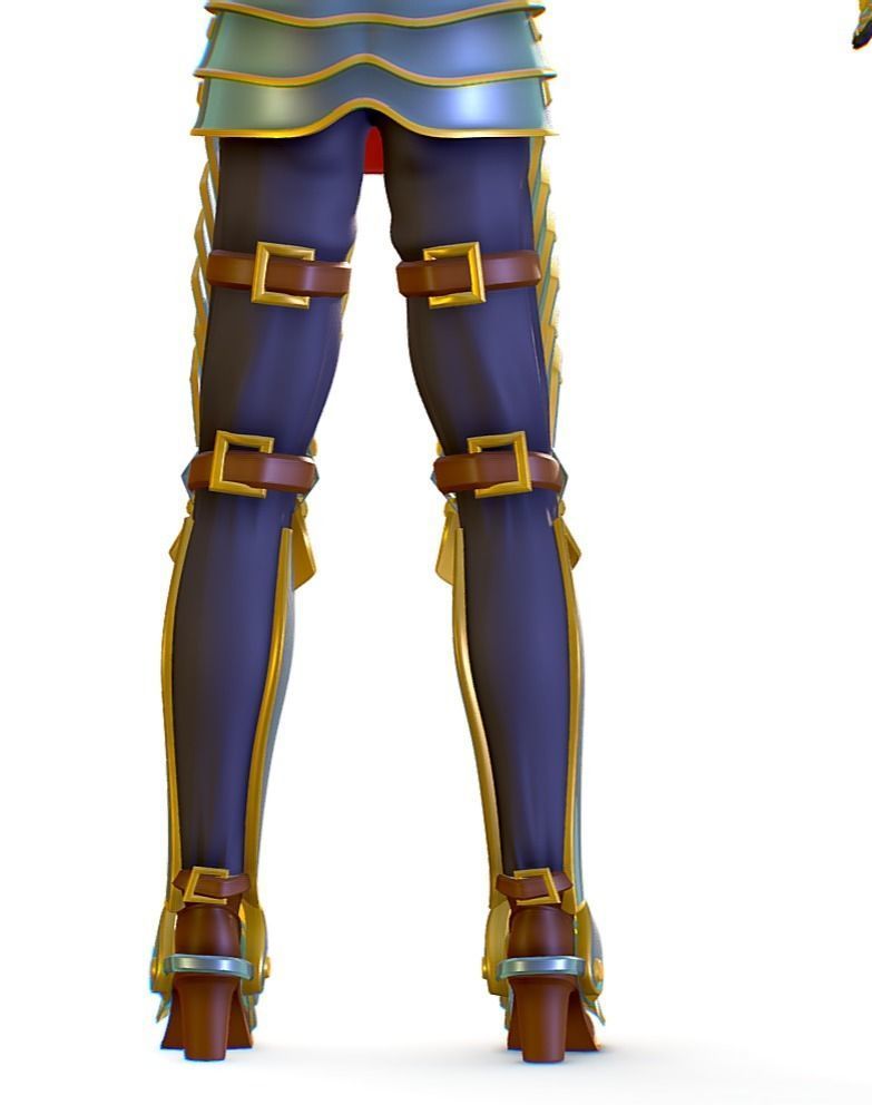 Subdivision 3D Women The Heavy Knight Low-poly 3D model_8