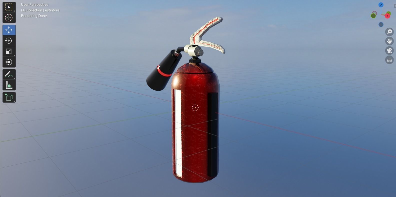 Game-ready futuristic fire extinguisher Free low-poly 3D model_2