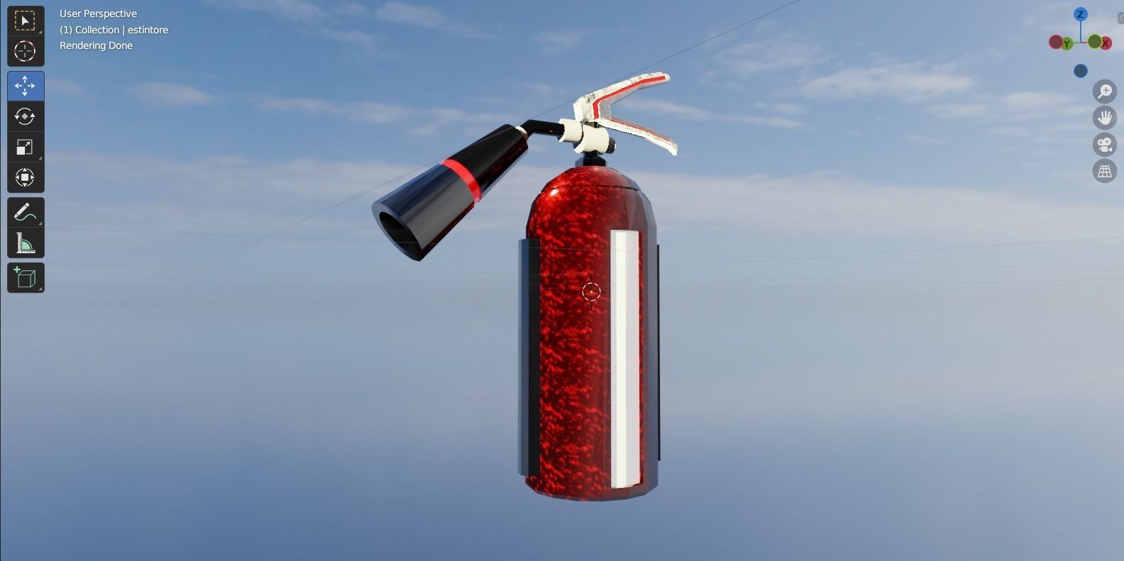 Game-ready futuristic fire extinguisher Free low-poly 3D model_3