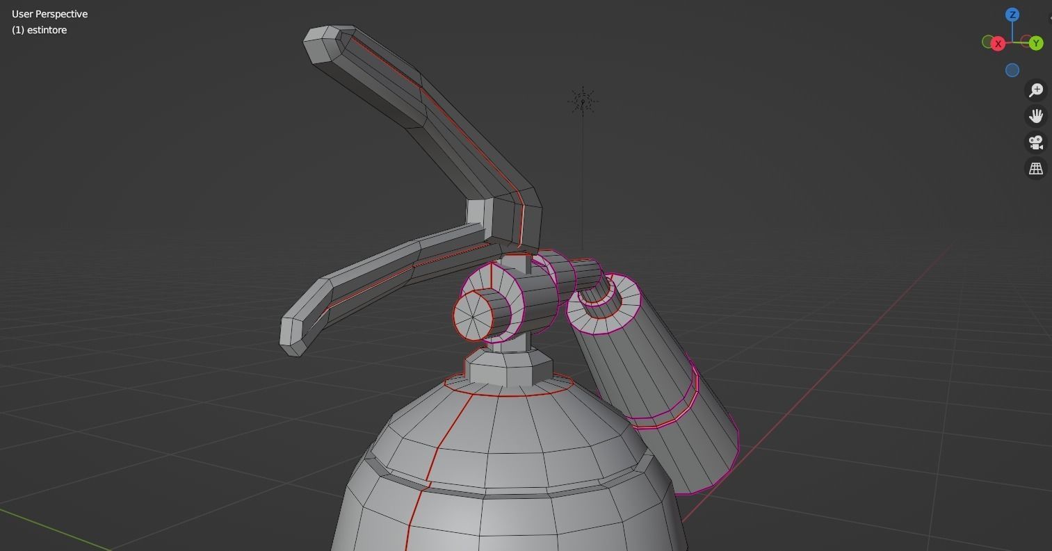 Game-ready futuristic fire extinguisher Free low-poly 3D model_9