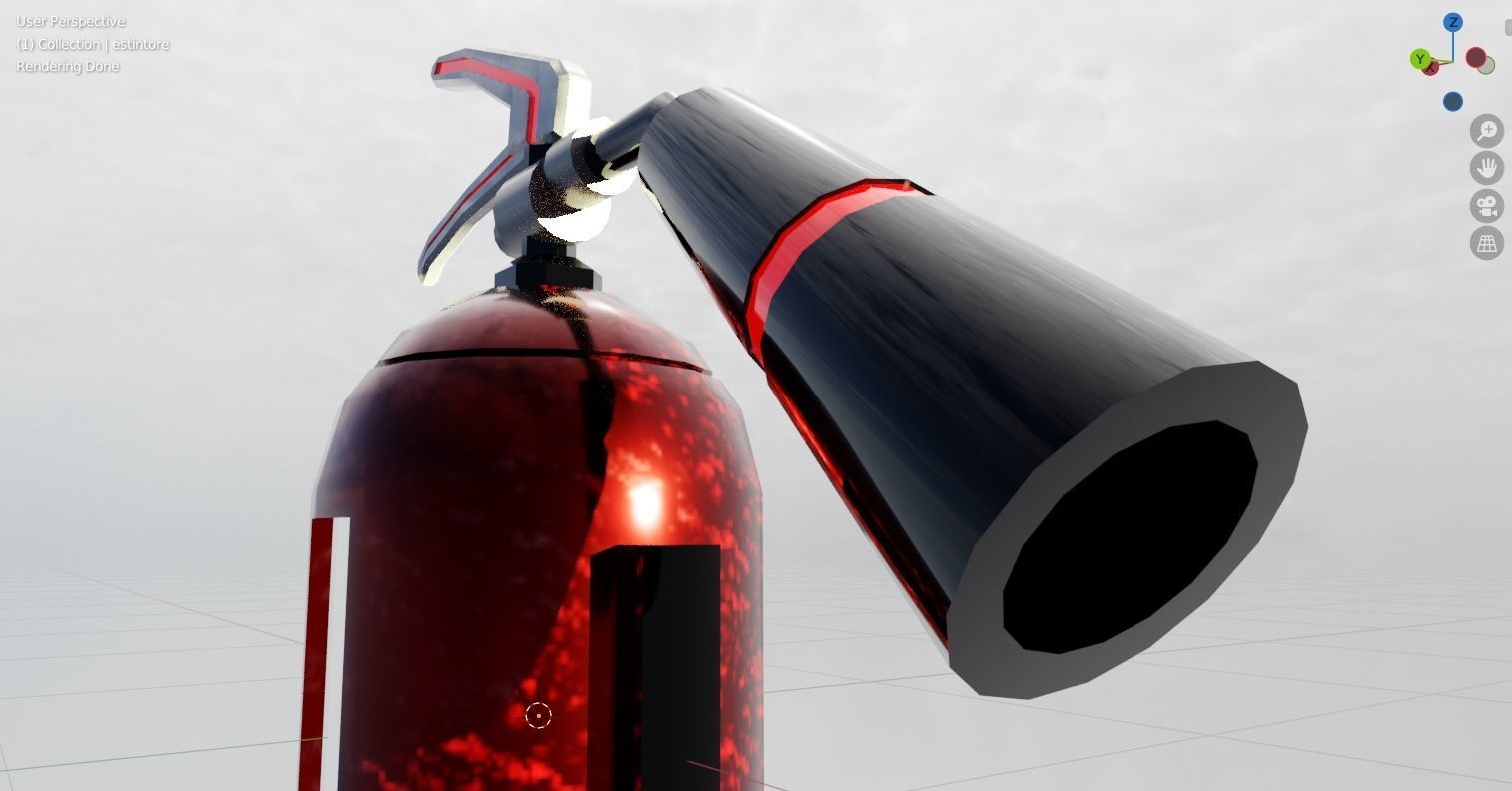 Game-ready futuristic fire extinguisher Free low-poly 3D model_5