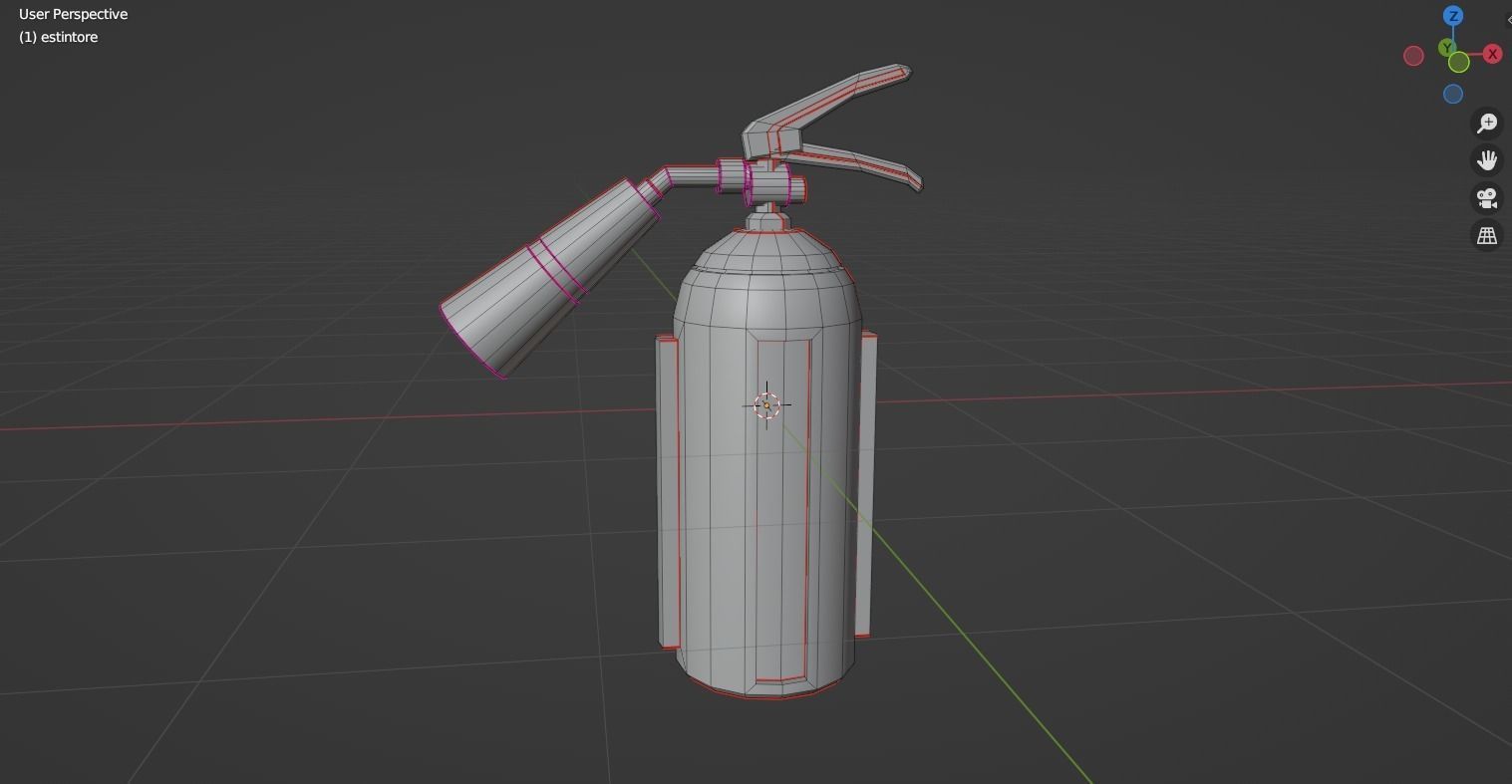 Game-ready futuristic fire extinguisher Free low-poly 3D model_7