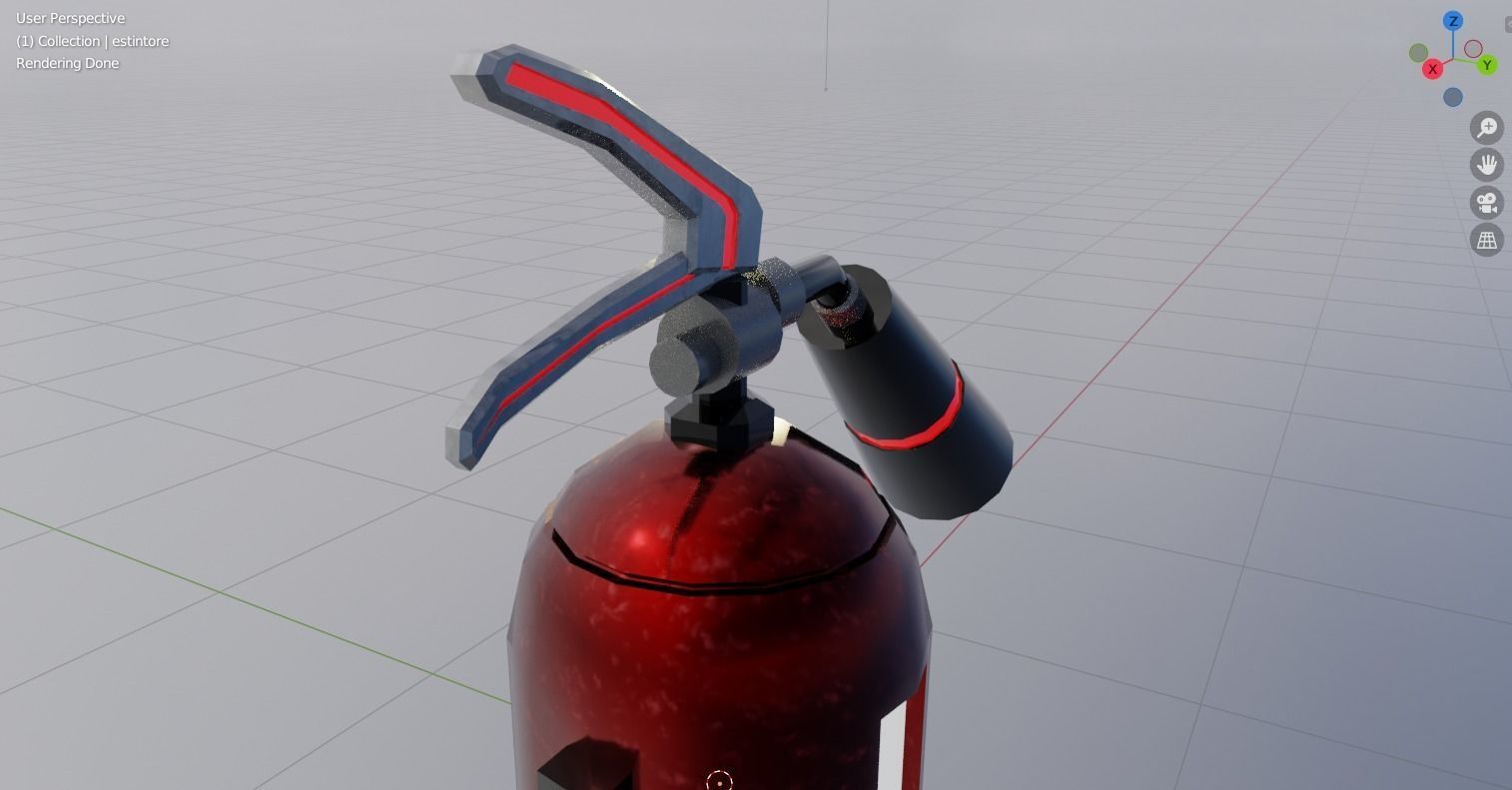 Game-ready futuristic fire extinguisher Free low-poly 3D model_4