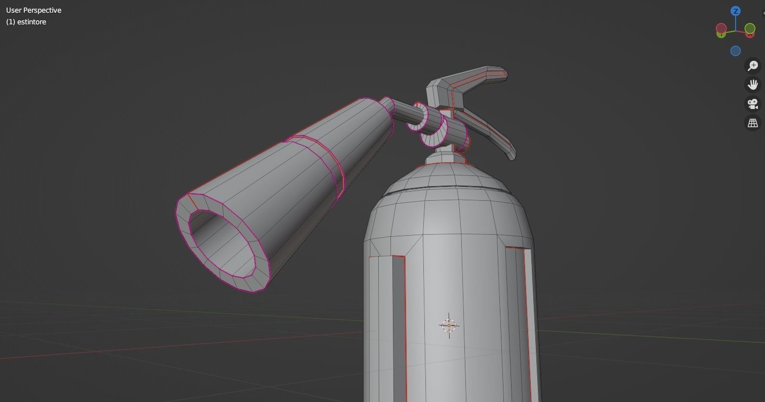 Game-ready futuristic fire extinguisher Free low-poly 3D model_8