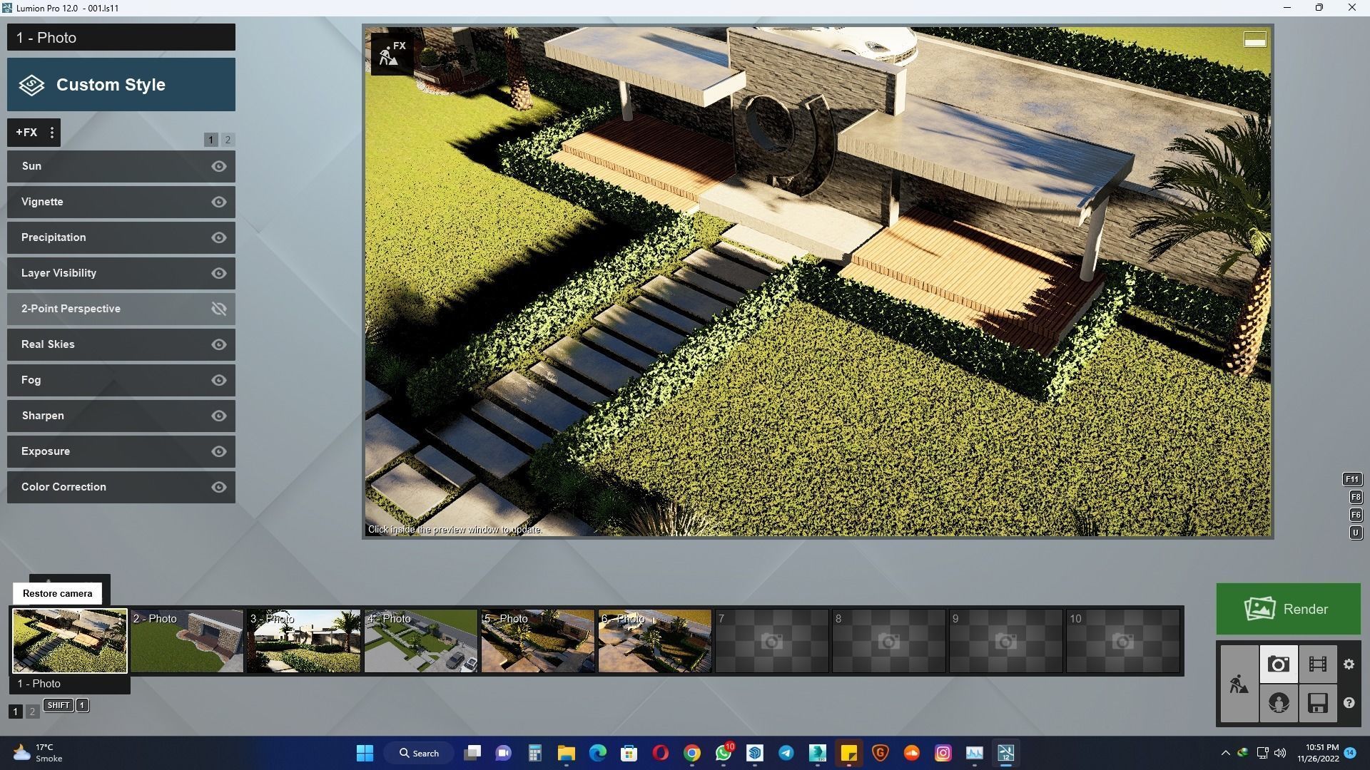 Rendered 3d model of a landscape design residential front yard 3D model ...