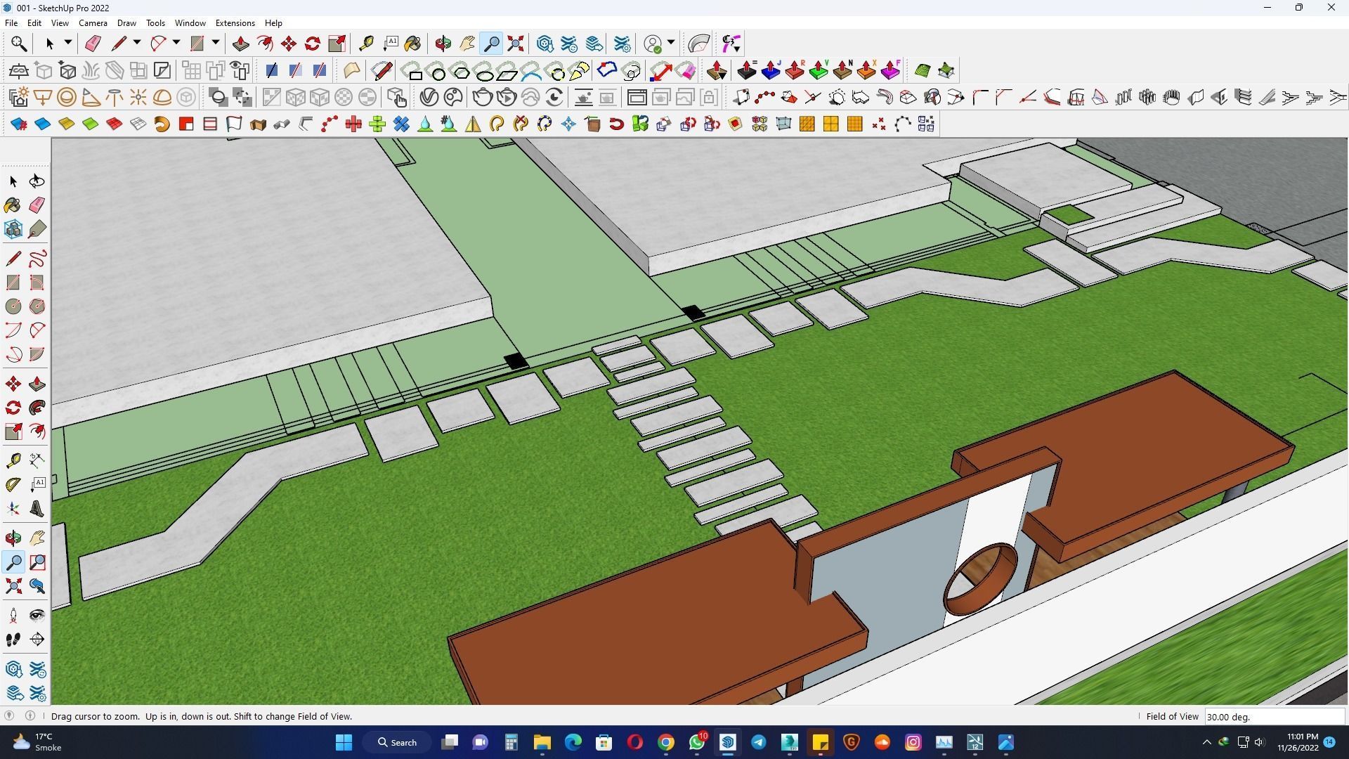 View of Rendered 3d model of a landscape design residential front yard 3D model ...