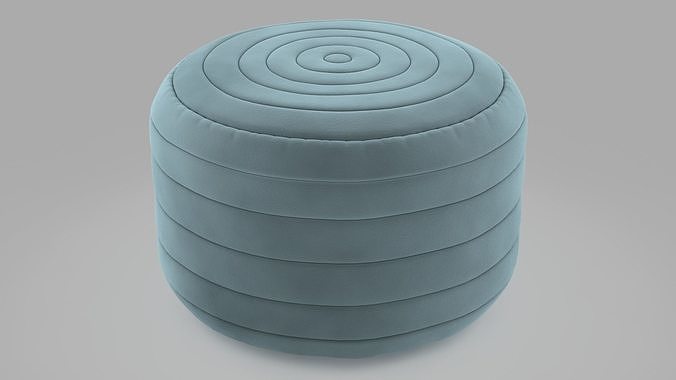 Velour Pouf 3D model 3