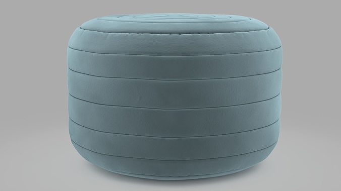 Velour Pouf 3D model 5
